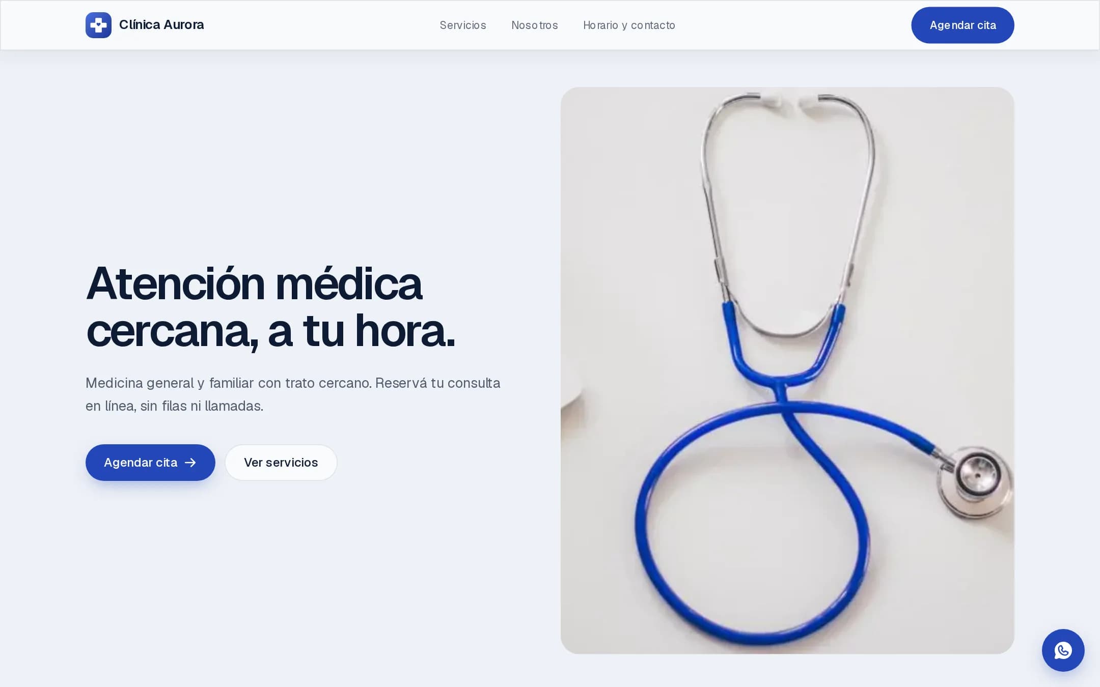 Sitio de reservas de una clínica hecho con Citara